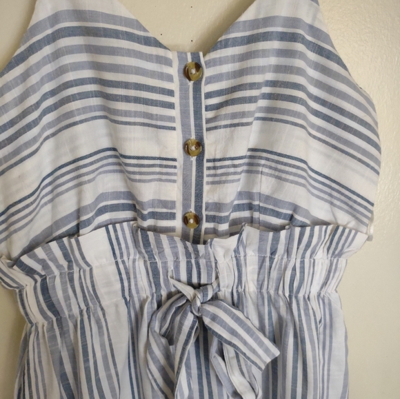 Japna Blue & White Striped Spaghetti Strap Dress Size M - Picture 3 of 11